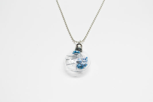 Glass Circle Dried Daisy necklace