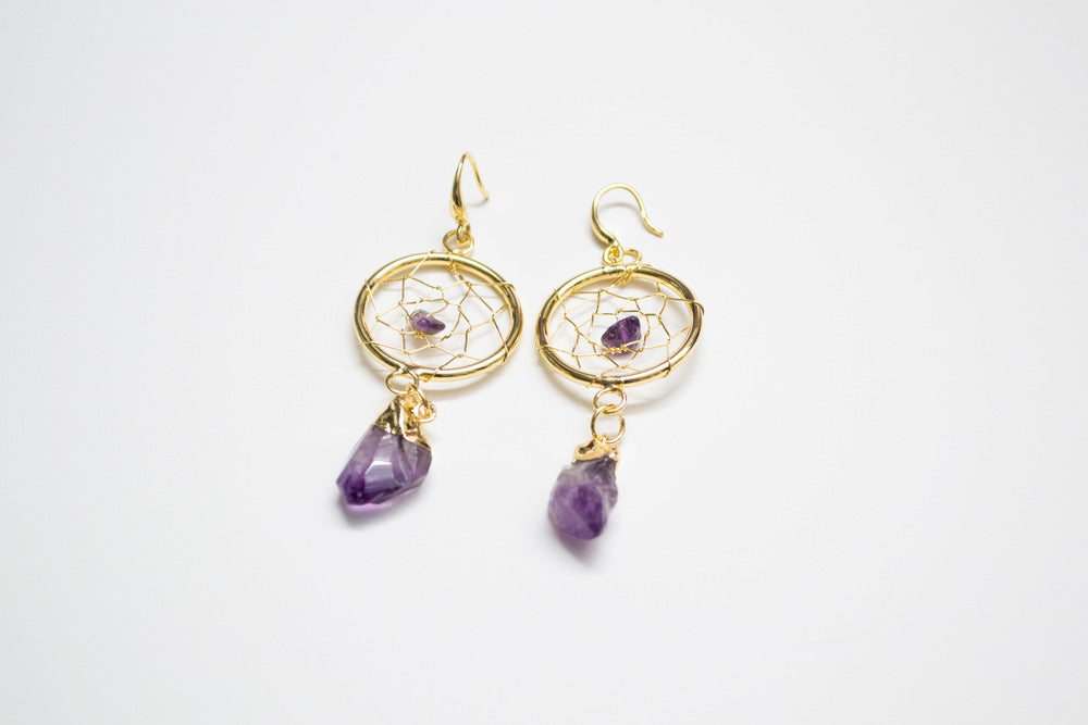 Amethyst Dream Catcher Earrings