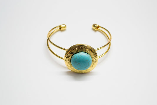 Turquoise Locket Bangle Bracelet