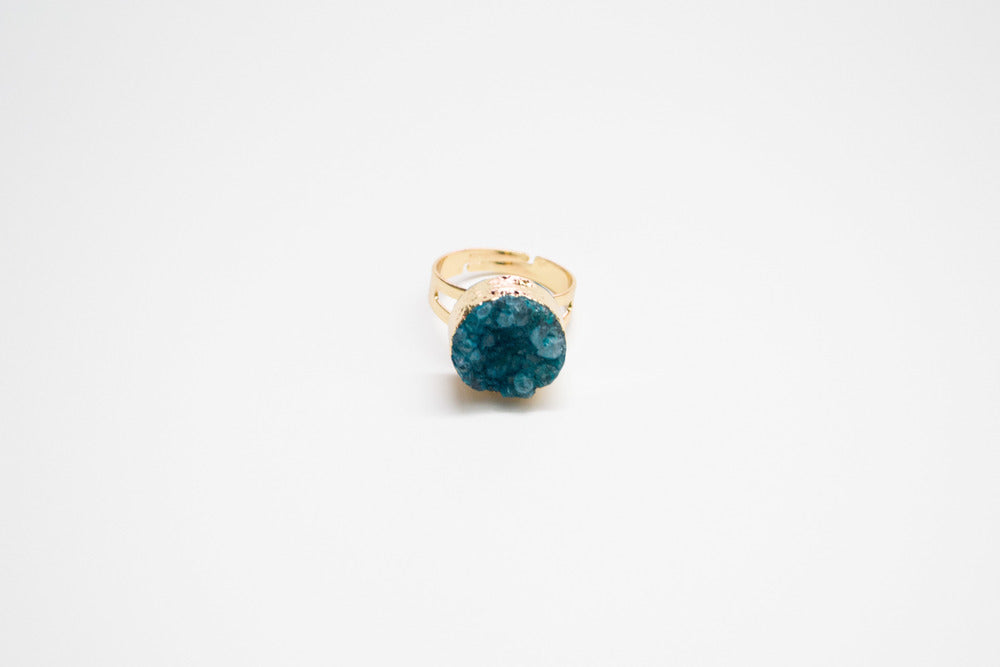 Quartz Druzy Adjustable Rings