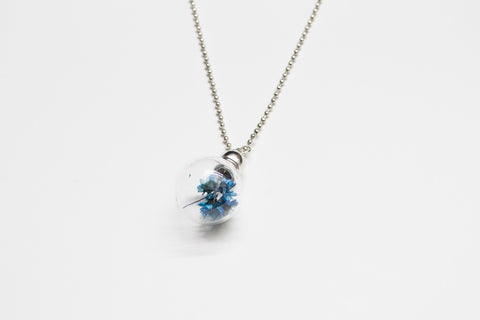 Glass Sphere Dried Daisy Necklace