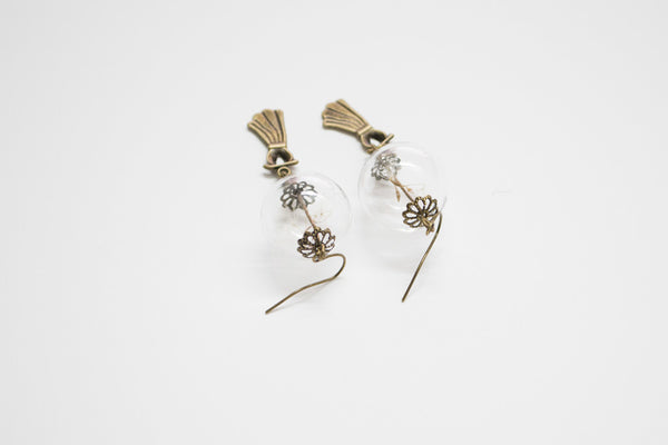 Dried Dandelion Wish Earrings