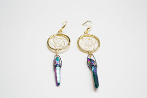 Dream Catcher Quartz Earrings