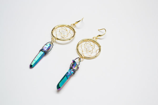 Dream Catcher Quartz Earrings