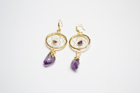 Amethyst Dream Catcher Earrings