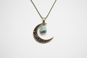 Antique Gold Moon Necklace
