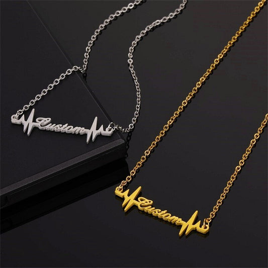 Customized Name EKG Necklace