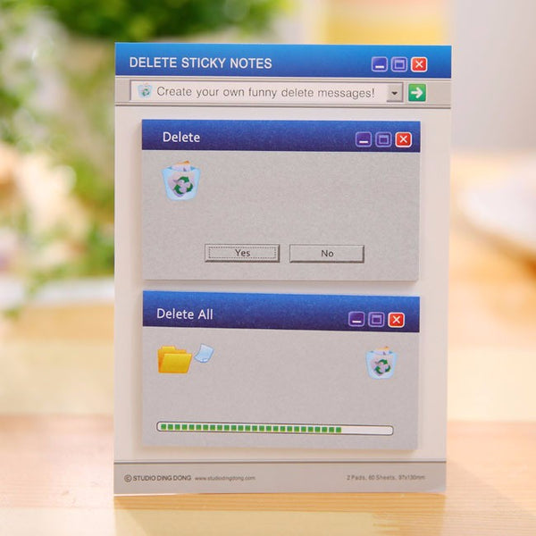 Windows Delete/Error Post-It Sticky Notes